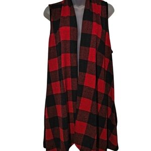 Heimish USA Red and Black Plaid Vest
